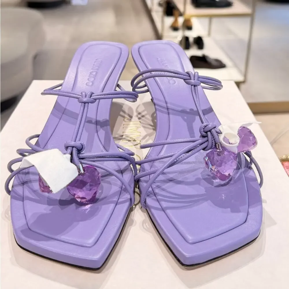 Jimmy Choo Mule 50 Tanzanite Nappa Leather Mules 39 - Picture 6 of 10